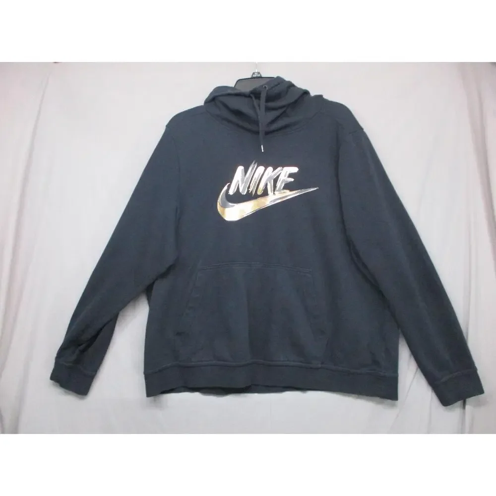 Nike Black Stylish Casual Hoodie Long Sleeve Kangaroo Pocket‎ Type Size 1X